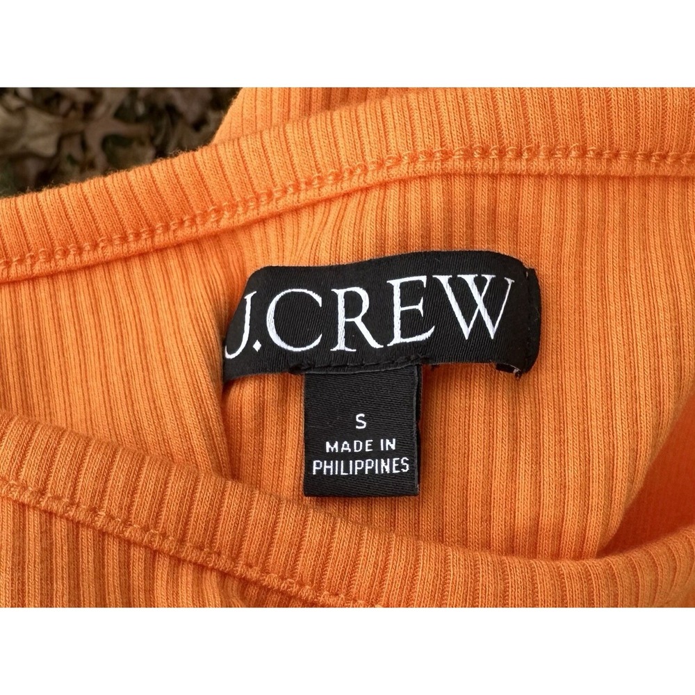 Re-Imagined J.CREW RIBBED TOP Size S Orange Flutter Cap Sleeves Feminine Bold - Picture 2 of 6
